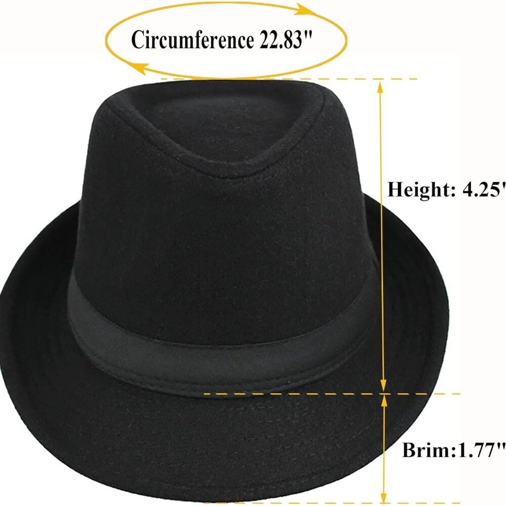 Mens Classic Plaid Manhattan Structured Gangster Trilby Fedora Hat Cuban Style D - Picture 2 of 9